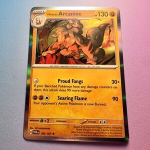 hisuian arcanine - 100/167 (holo rare) — pokemon: twilight masquerade